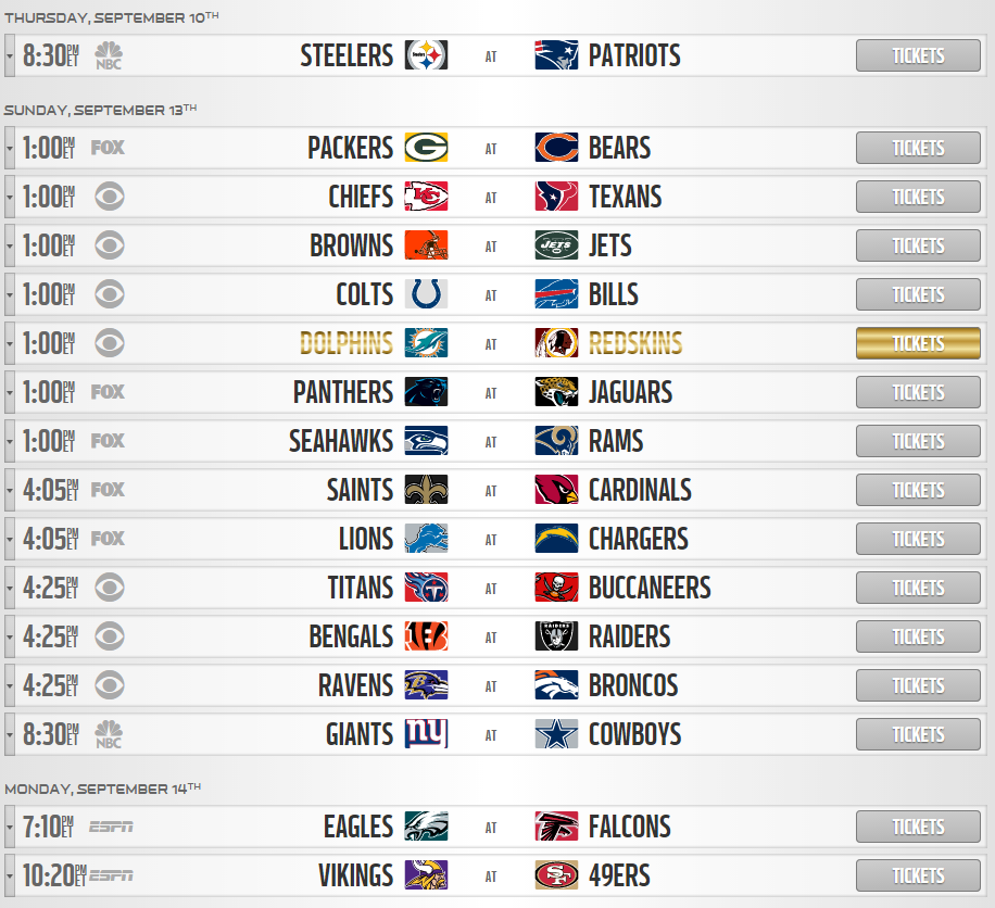 nfl schedule creator