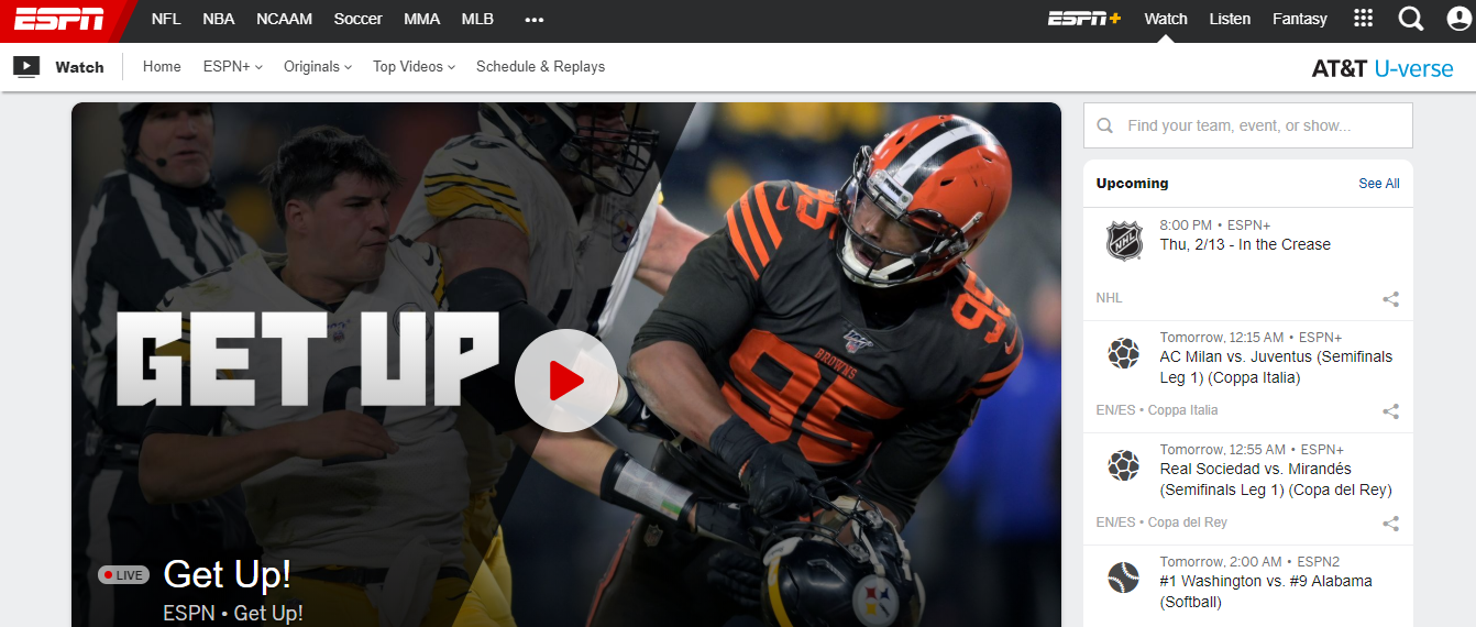 Espn live streaming hot sale free football